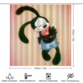 thumbnail image 2 of Juego de 4 cortinas de ducha con diseño de conejo de la suerte de Oswald, con alfombrillas antideslizantes, tapa de inodoro y alfombrilla de baño, cortina de ducha impermeable con decoración de, 2 of 8
