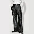 thumbnail image 2 of USNSM Men's Metallic Glitter Wide Leg Trousers Performance Shiny Disco Pants Trendy Fashion Party Clubwear Black XL, 2 of 4
