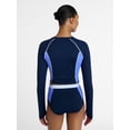 thumbnail image 3 of Ozark Trail Women's and Women's Plus Size Rash Guard Swim Top with Long Sleeves, Size XS-3X, 3 of 5