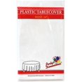 thumbnail image 1 of Party Dimension Tablecloth - 84" x 84" - Plastic Disposable White Round Tablecover for Weddings, Banquets, Parties : 1 Count, 1 of 1