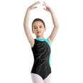 thumbnail image 3 of Alvivi Kids Girls Shiny Rhinestone Sleeveless Gymnastics Leotard Skating Ballet Dance Bodysuit Green 8, 3 of 7