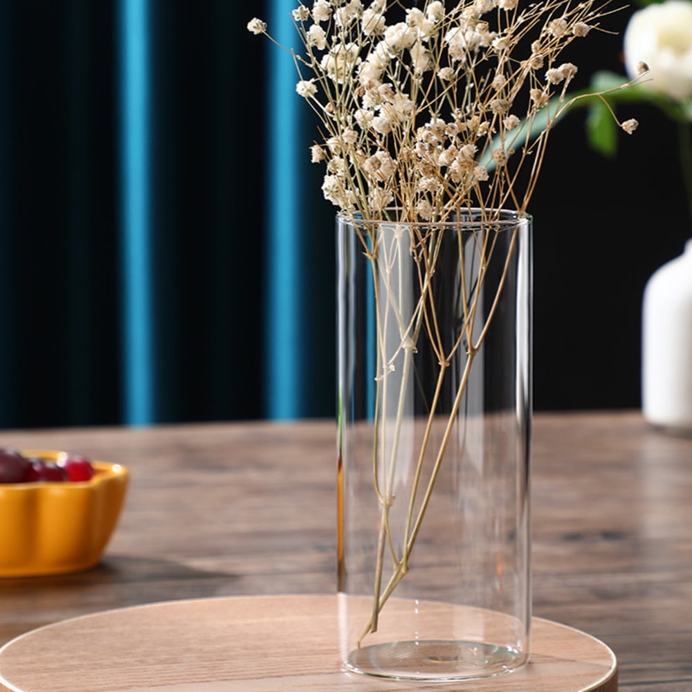 Clear Glass Flower Vase Minimalist Glass Vase Cylinder Flower Vase Use