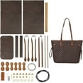 thumbnail image 6 of DIY PU Leather Tote Bag Kit DIY PU Leather Shoulder Bags Sew on Making Kit Handmade Handbag Sewing Material Tools Set Handmade Purse Craft Making Project Personalized Women Gift Beige, 6 of 8