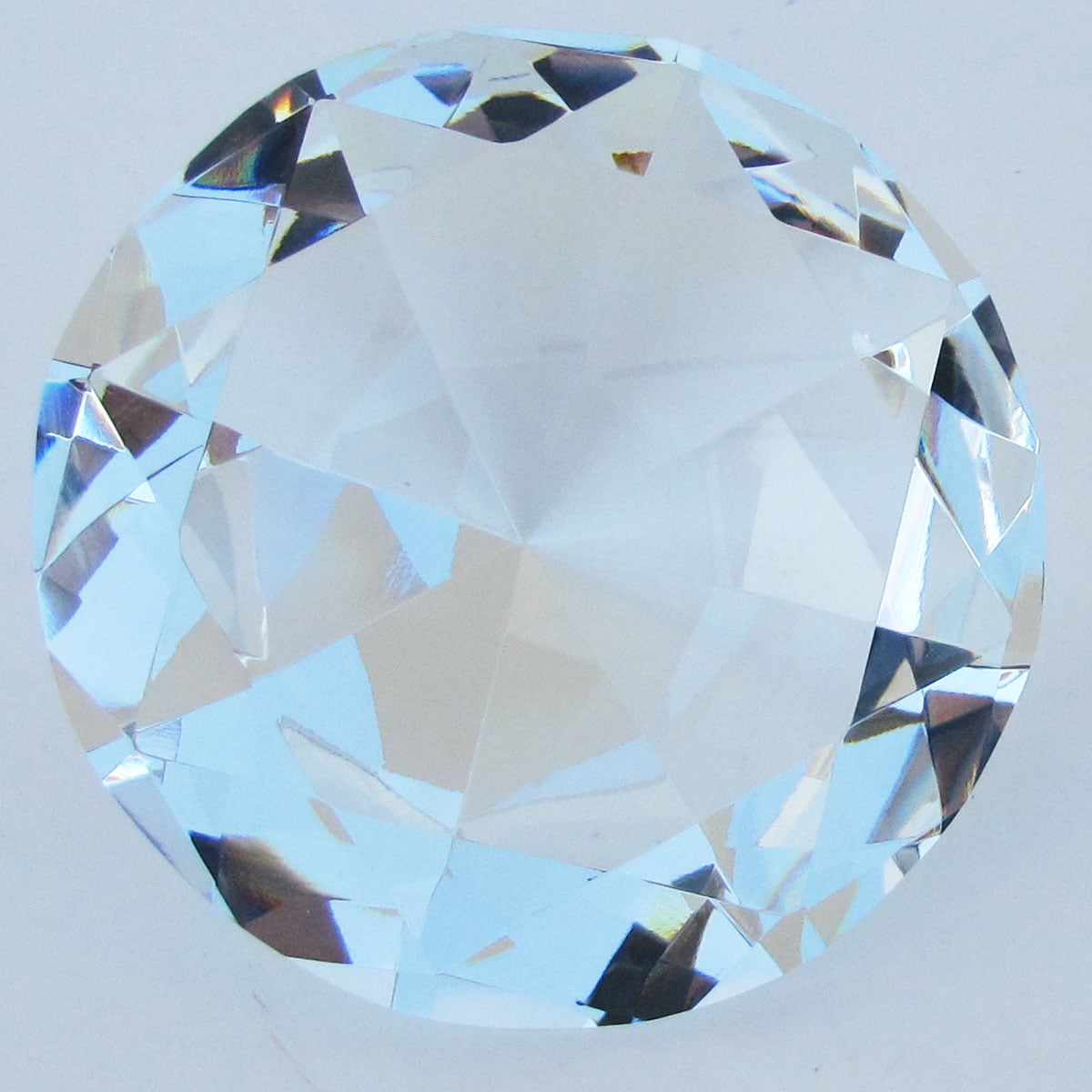 H&D Crystal Clear Paperweight Cut Glass Large Giant Diamond Jewelry Gifts 100mm 