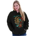 thumbnail image 4 of Break the Rules Japanese Mask Tattoo Unisex Plus Fleece Graphic Hoodie Brisco Brands 2X, 4 of 5