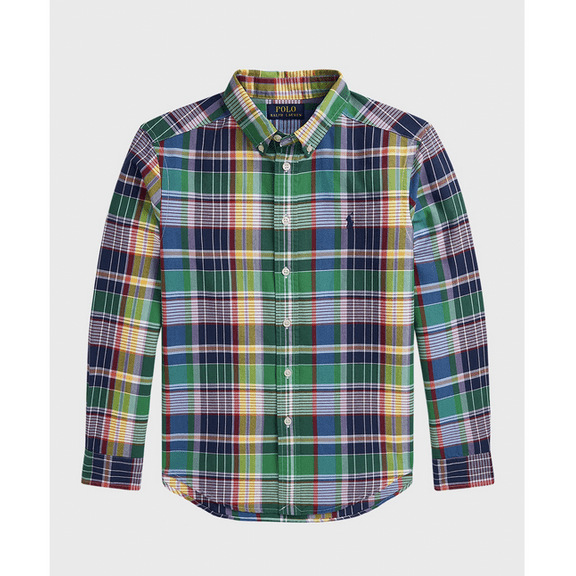 Polo Ralph Lauren Big Boys Plaid Cotton Oxford Shirt