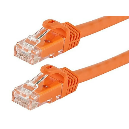 10ft Booted Cat6 Patch Cable - Monoprice Flexboot Cat6 Ethernet Patch Cable - Network Internet Cord - RJ45, Stranded, 550Mhz, UTP, Pure Bare Copper Wire, 24AWG, 10ft, Orange