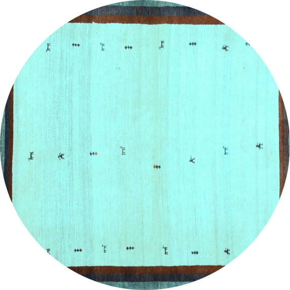 Ahgly Company Indoor Round Solid Light Blue Modern Area Rugs, 3' Round