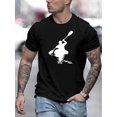 thumbnail image 1 of Men's Vintage Sunset Kayak Graphic T-Shirt - Black Casual Crew Neck Short Sleeve T-Shirt, Summer Top, Perfect for Outdoor Adventures and Casual Dressing, 1 of 4