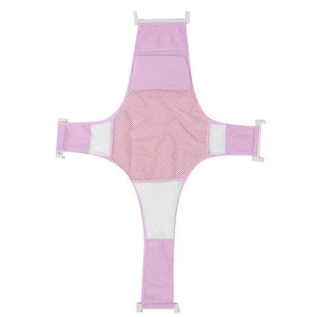 NonSlip Newborn Bath Seat Infant Bathing Support Mat Adjustable Baby Bath Support Sling(Pink )