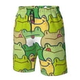thumbnail image 5 of Kll Cartoon Frog Men'S Casual Summer Beach Shorts Hawaiian Shorts With Pockets-Large, 5 of 9