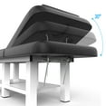 thumbnail image 3 of Stationary Massage Table Folding Bed with Backrest, Holaki Modern Heavy Metal Frame PU Leather Massage Bed with Storage Shelf for Treatment Table Physical Therapy Table Spa Facial Bed, Black, 3 of 9