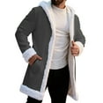 thumbnail image 3 of QATAINLAV Christmas Jacket for Men Warm Lined Winter Fleece Hooded Cardigan Funny Santa Claus Coat, Dark Gray, XXXXL, 3 of 9