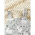 thumbnail image 4 of Bagilaanoe Toddler Baby Girl Easter Jumpsuit Sleeveless Cartoon Print Romper Overalls 12M 18M 24M 3T 4T 5T Kids Long Flared Pants Casual Outfits, 4 of 7