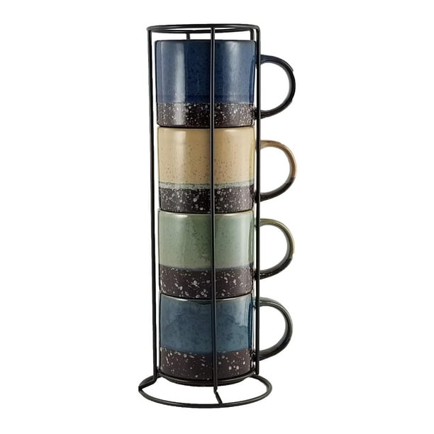 House 2 Home, 4 Piece Stackable Coffee Mug Set