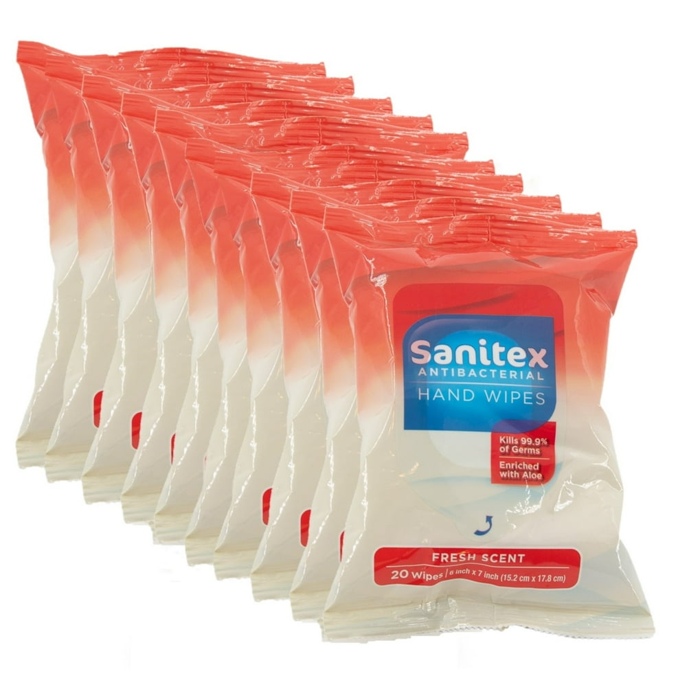 Sanitex (200 Pack) Antibacterial Hand Wipes for Sanitizing, Travel