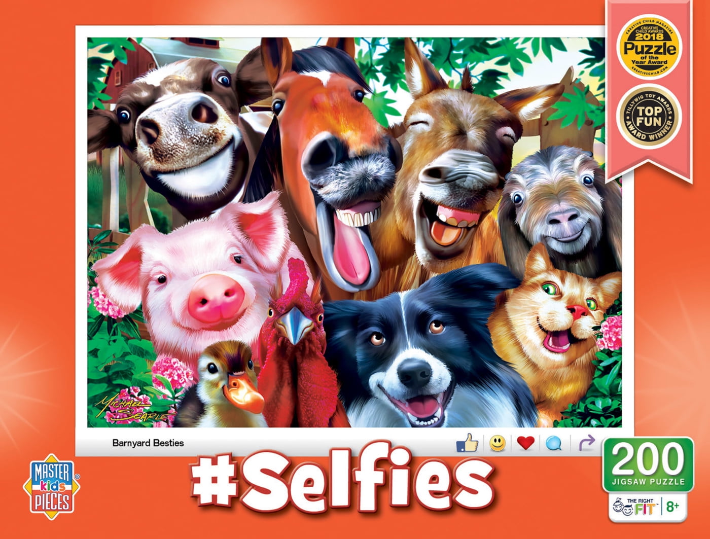 MasterPieces 200 Piece Jigsaw Puzzle for Kids - Barnyard Besties - 14'x19'