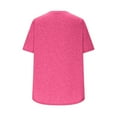 thumbnail image 5 of Razzly Women's Summer Casual Loose Fit Short Sleeve Round Neck Plain Color T Shirt Comfortable Breathable Fashion Top For Daily Wear Womens Summer Tunics Athletic Long Sleeve Shirt Women(Hot Pink,S), 5 of 6