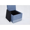 thumbnail image 2 of Modern Linen Dining Chairs Set of 2 with Casters and Storage - Blue, 2 of 11