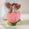 thumbnail image 5 of Ceramic Tulip Flower Design Makeup Brush Holder Stand for Countertop, Vanity Table, Desk, Organizer for Bathrooms, 5 of 5