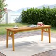 thumbnail image 1 of Gymax Acacia Wood Outdoor Bench 48'' Long Backless Wooden Picnic Bench w/ Slatted Seat, 1 of 8