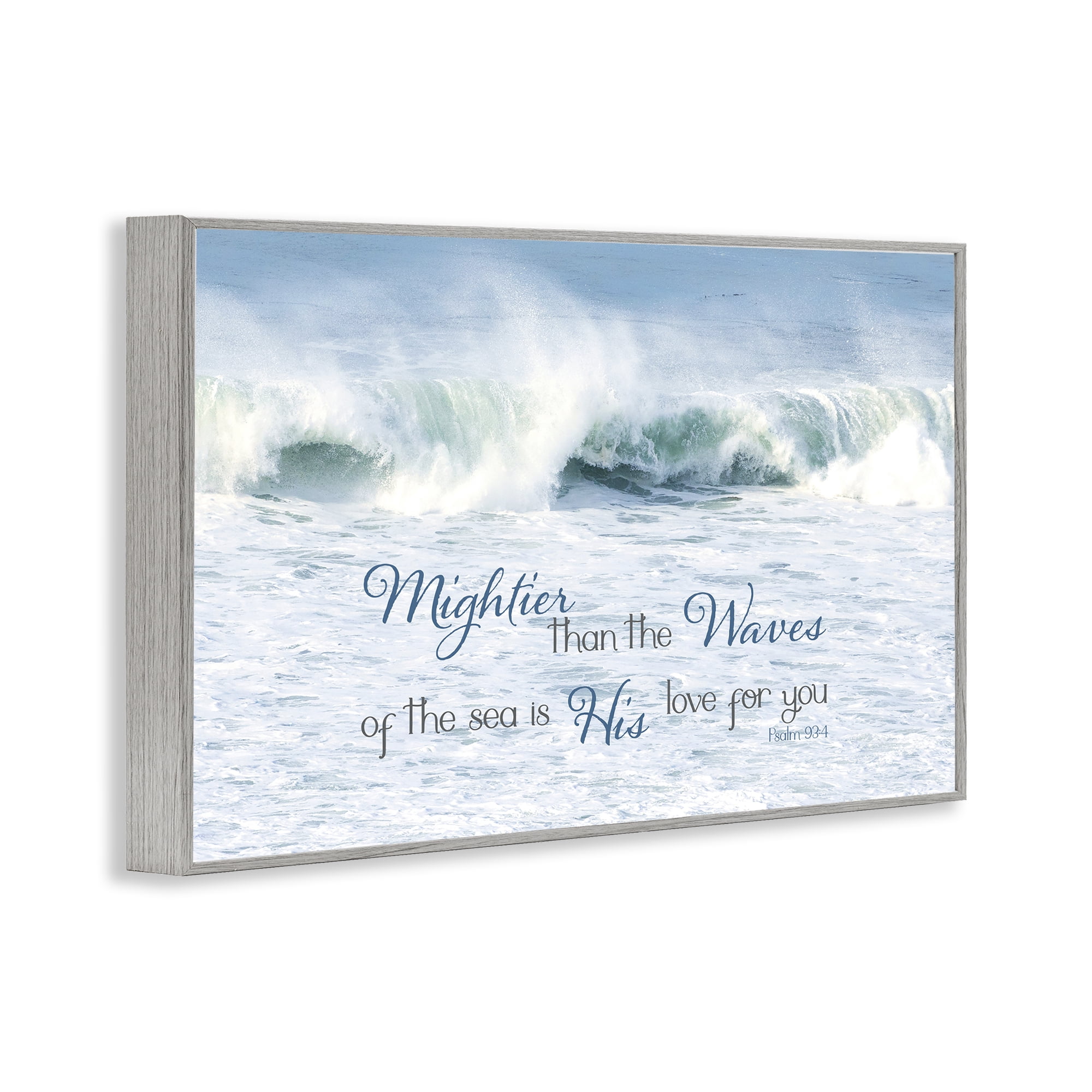 Stupell Industries Mightier Than The Waves Gray Framed Giclee Art, design by Kathy Mansfield