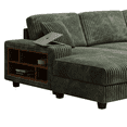 thumbnail image 4 of Convertible U-Shaped Combination Sofa, Corduroy Fabric, Modern Comfortable Large Size 4 Seat Sofa, Living Room Double Lounge Chair (Green), 4 of 11