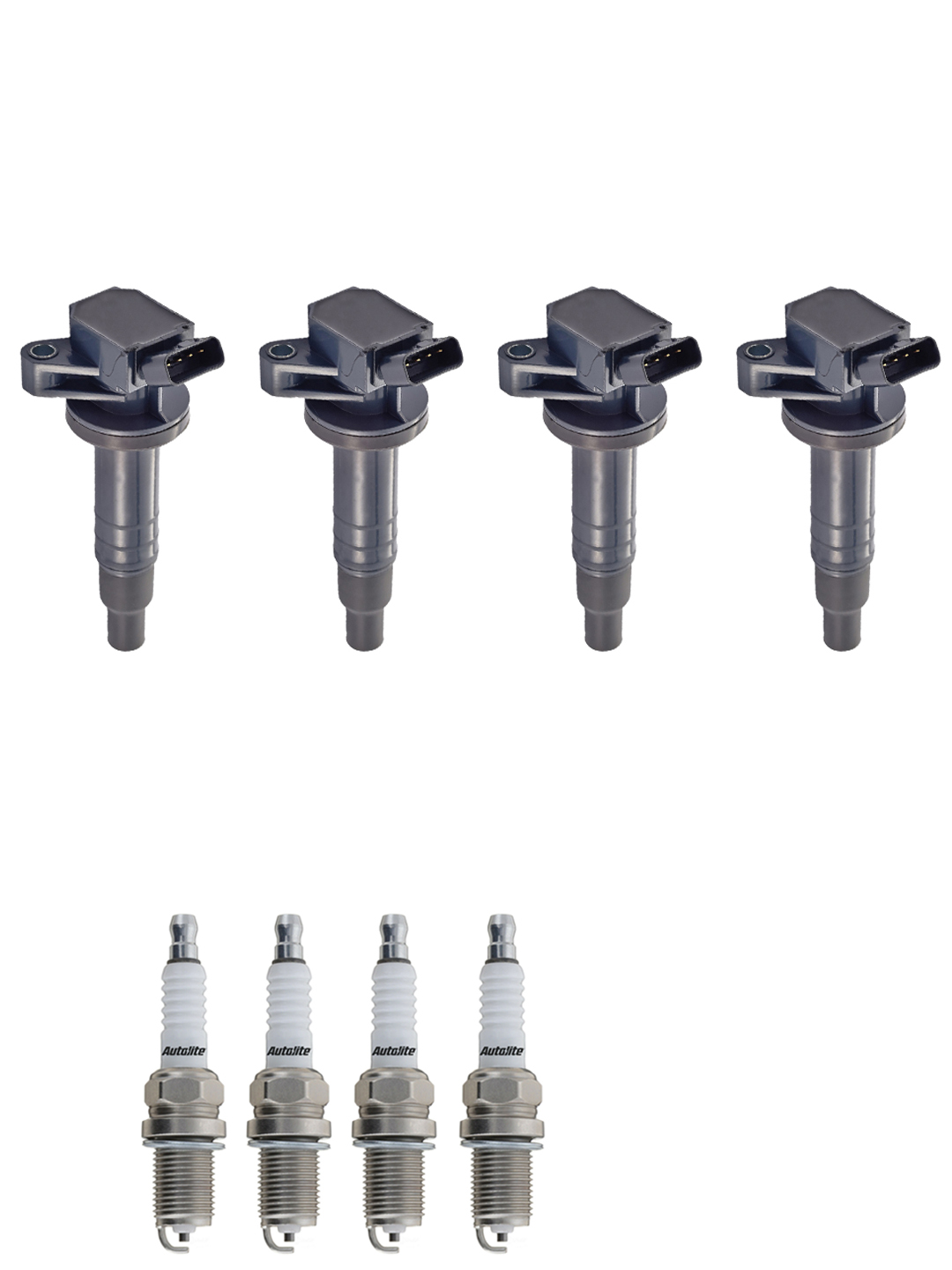 Set of 4 ISA Ignition Coils and 4 Autolite Spark Plugs For 20002008