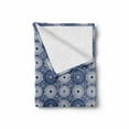 thumbnail image 2 of Blue Mandala Soft Flannel Fleece Throw Blanket, Pattern with Large Flowers and Curls Contrasting Colors Baroque Design, Cozy Plush for Indoor and Outdoor Use, 50" x 70", Navy Blue White, by Ambesonne, 2 of 6