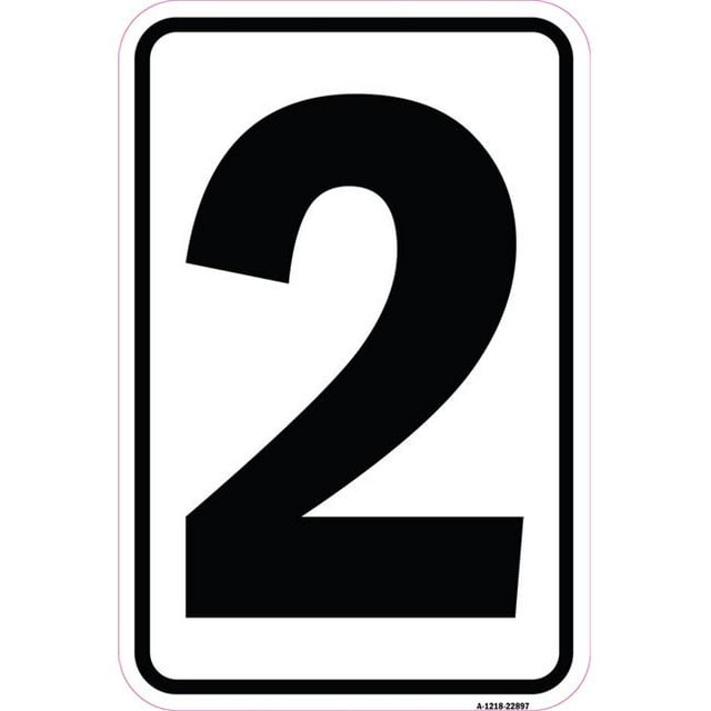 SignMission A-1218-22897 12 x 18 Po Signe en Aluminium - Signe avec le Numéro 2