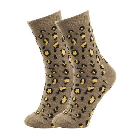 

Yinguo Women s Thick Warm Flat Leopard Print Socks In Autumn And Winter