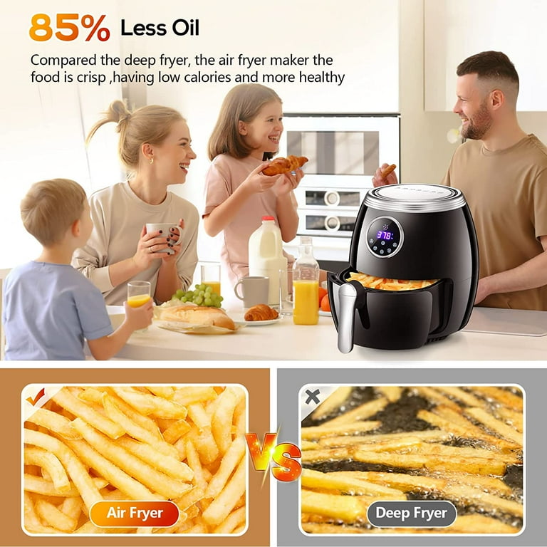 Air Fryers Oven Combo 5.0 Quart Electric Air Fryer Oilless Cooker 1300W Large Capacity Multifunction Health Fryer with Digital Touch Screen