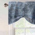 thumbnail image 5 of Tie Up Valances for Windows, Blue Adjustable Valance Curtains Window Treatment for Living Room, Retro Oil Painting Modern Abstract Art Aesthetics Rod Pocket Kitchen Curtains & Drapes 60x18 Inch, 5 of 9