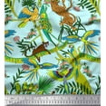 thumbnail image 1 of Soimoi Rayon Fabric Branches,Parrot & Leopard Jungle Print Fabric by Yard 42 Inch Wide, 1 of 1