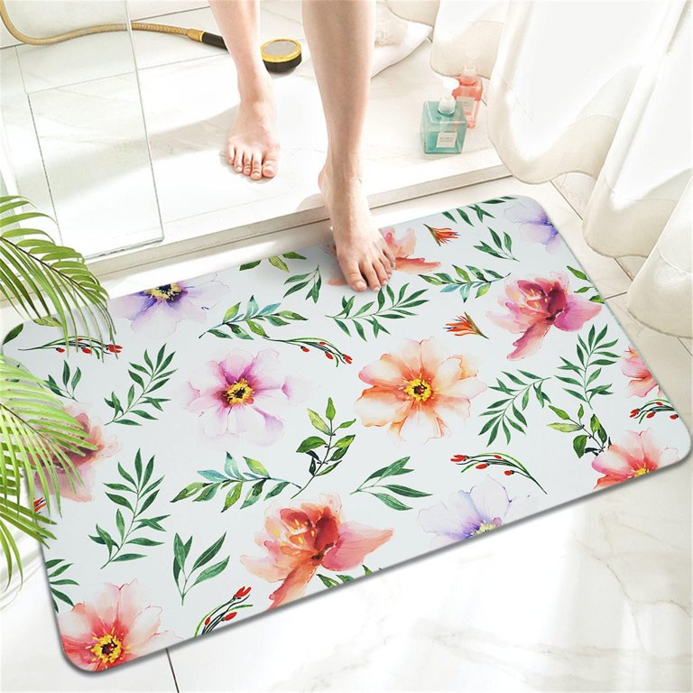 2PCS Super Absorbent Floor Mat Instant Drying Bathroom Rug Non