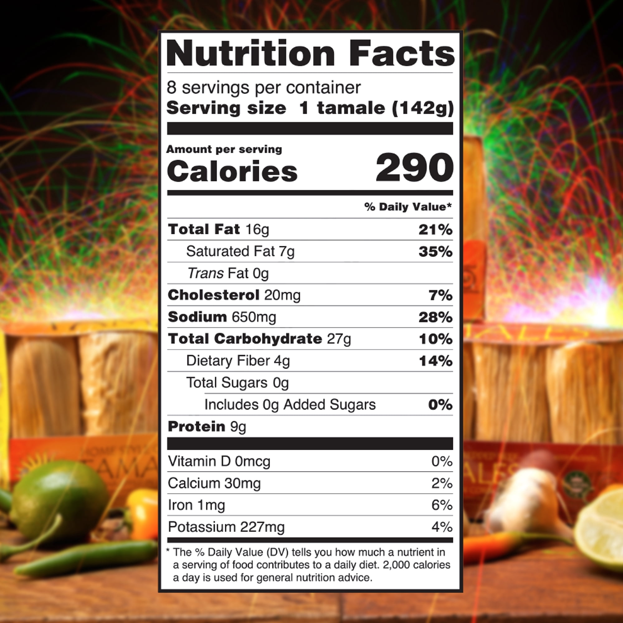 Chaparros Tamales, Gluten Free, 8 pack, 5 Oz (Frozen)