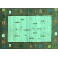 thumbnail image 1 of Ahgly Company Indoor Rectangle Abstract Turquoise Blue Contemporary Area Rugs, 2' x 4', 1 of 4