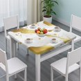 thumbnail image 3 of White Marble Gold Spot Pattern Square Fitted Tablecloth with Elastic Edge,Square Table Cover,Washable Elastic Table Cover for Home Kitchen Party Decor 34"x34", 3 of 6