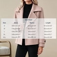 thumbnail image 3 of Women's Notched Lapel Cropped Coat Double Breasted Long Sleeve Casual Outerwear With Pockets Fall Winter Jackets for Women, 3 of 6