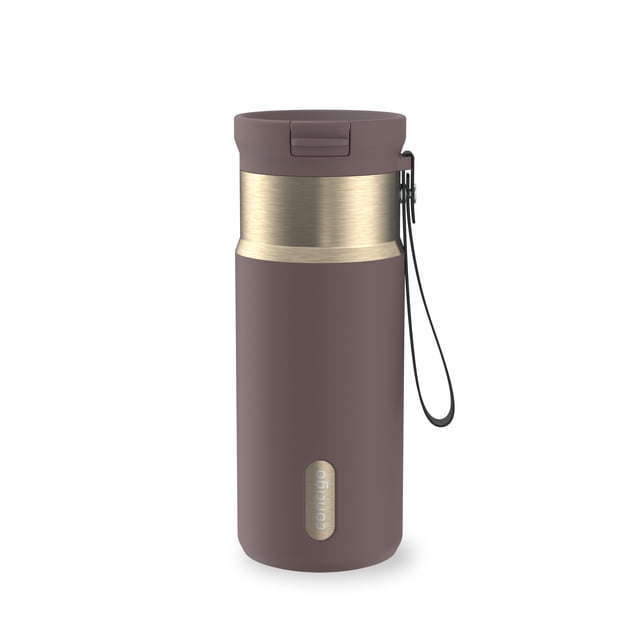 Contigo SnapSeal Insulated Stainless Steel Water Bottle with Carrying Strap, 16 oz (473 ml) – Leak-Proof, BPA-Free, Lead-Free, Dishwasher Safe