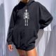 thumbnail image 2 of Sudadera estampada con capucha retro de manga larga suelta divertida vintage para mujer con mangas caídas en los hombros Pompotops  gfhjh7035, 2 of 7