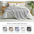 thumbnail image 6 of Chenille Waffle Knit Throw Blanket Reversible Bedding Blanket, 50"x60", Grey&Ivory, 6 of 8