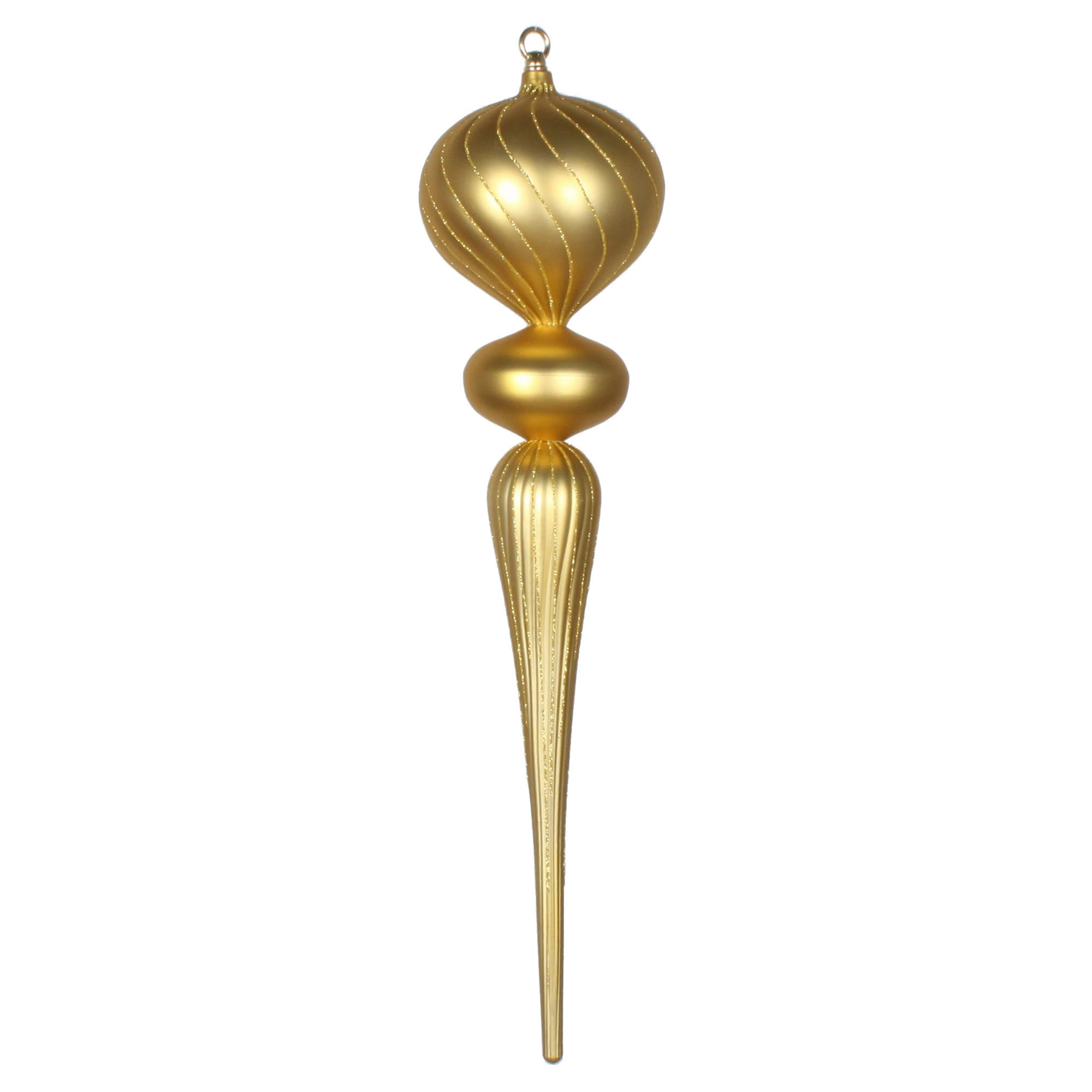25" Gold Matte Glitter Finial Ornament