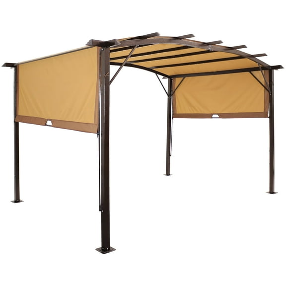 Sunnydaze 9' x 12' x 7.5' Tan Steel Pergola