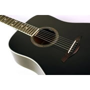 Hohner AS355-BK  A+ by Hohner Dreadnought Solid Top Black Guitar