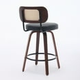 thumbnail image 6 of Set of 4 Counter Height Bar Stools, 26 inch Rattan Counter Height Stools with Cane Back, Upholstered Seat, Craftsmanship, Swivel Counter Stools for Island/Kitchen/Counter/Bar (Black), 6 of 12