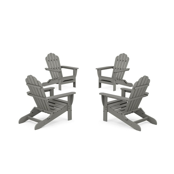 Trex Outdoors 4-Piece Monterey Bay Oversized Outdoor Adirondack Chair Conversation Set in Stepping Stone