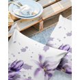thumbnail image 2 of Pack of 2 Outdoor Pillow Covers, Hand Drawn Purple Flower Pattern Waterproof Square Throw Pillowcase Cushion Decorative Pillow Covers for Couch Patio Tent, 18x18 in, 2 of 6
