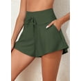 thumbnail image 6 of SHEWIN Womens Swimsuit Bottoms Tankini Swim Shorts High Waisted Drawstring Swimshorts Sports Pants with Liner Green, 6 of 10