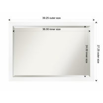 Amanti Art Cabinet White Narrow Framed Wall Mirror - 21.25 x 27.25 in